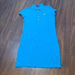 Women’s Blue Polo Dress with Yellow Logo